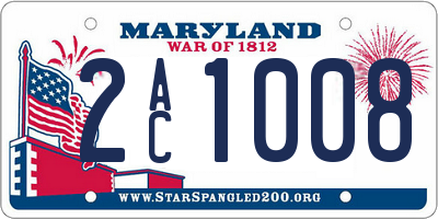 MD license plate 2AC1008