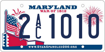 MD license plate 2AC1010