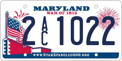 MD license plate 2AC1022