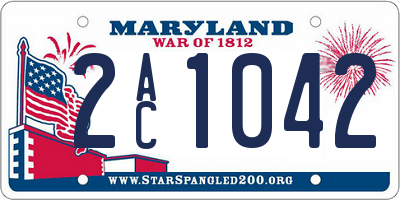 MD license plate 2AC1042