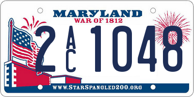 MD license plate 2AC1048