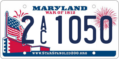MD license plate 2AC1050