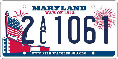 MD license plate 2AC1061