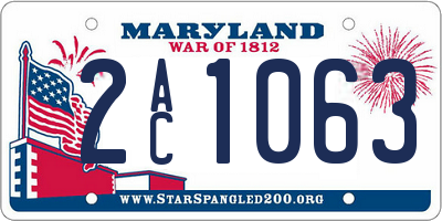 MD license plate 2AC1063