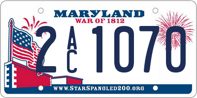 MD license plate 2AC1070