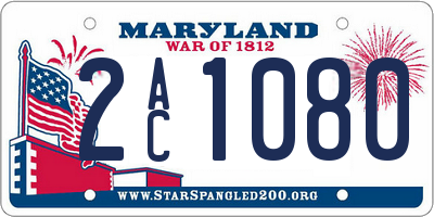 MD license plate 2AC1080