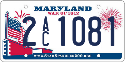 MD license plate 2AC1081