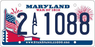 MD license plate 2AC1088
