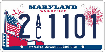 MD license plate 2AC1101