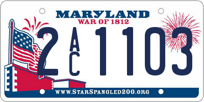 MD license plate 2AC1103