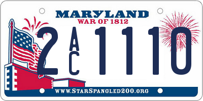 MD license plate 2AC1110