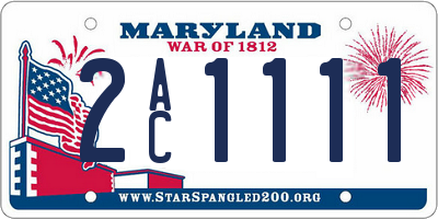 MD license plate 2AC1111