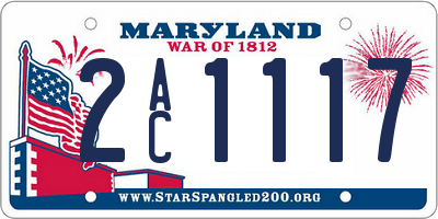 MD license plate 2AC1117