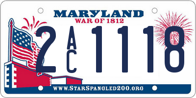MD license plate 2AC1118