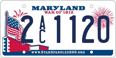 MD license plate 2AC1120