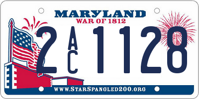 MD license plate 2AC1128