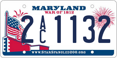 MD license plate 2AC1132