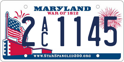 MD license plate 2AC1145