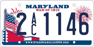 MD license plate 2AC1146