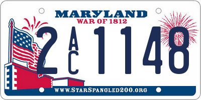 MD license plate 2AC1148