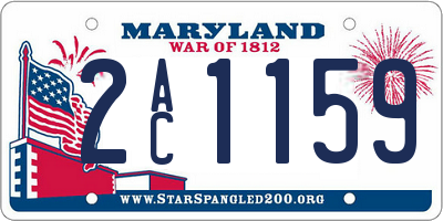 MD license plate 2AC1159