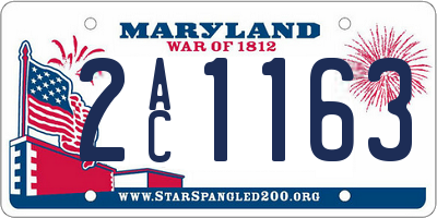 MD license plate 2AC1163