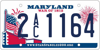 MD license plate 2AC1164
