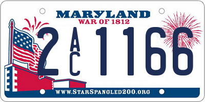 MD license plate 2AC1166