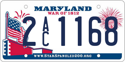 MD license plate 2AC1168