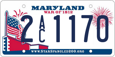 MD license plate 2AC1170