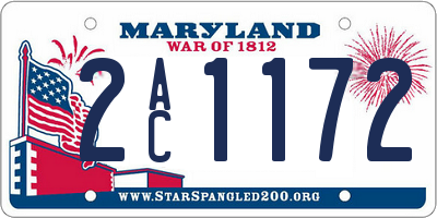 MD license plate 2AC1172