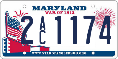 MD license plate 2AC1174