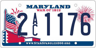 MD license plate 2AC1176