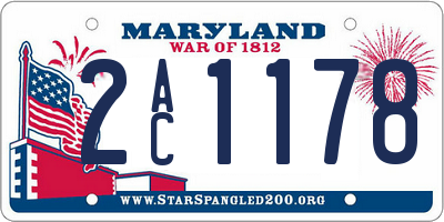 MD license plate 2AC1178