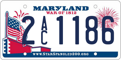 MD license plate 2AC1186