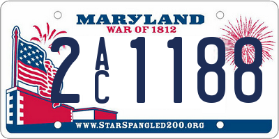MD license plate 2AC1188