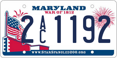 MD license plate 2AC1192