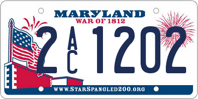 MD license plate 2AC1202