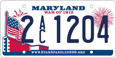 MD license plate 2AC1204