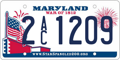 MD license plate 2AC1209