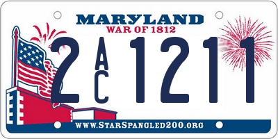 MD license plate 2AC1211