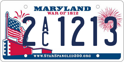 MD license plate 2AC1213