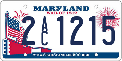 MD license plate 2AC1215