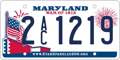 MD license plate 2AC1219