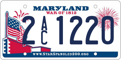 MD license plate 2AC1220