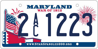 MD license plate 2AC1223