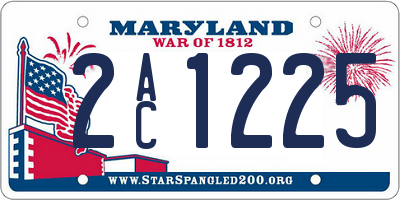 MD license plate 2AC1225
