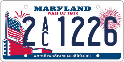 MD license plate 2AC1226
