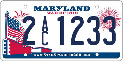 MD license plate 2AC1233