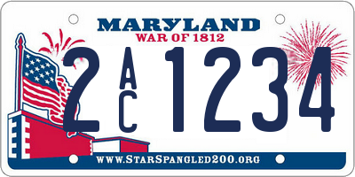 MD license plate 2AC1234